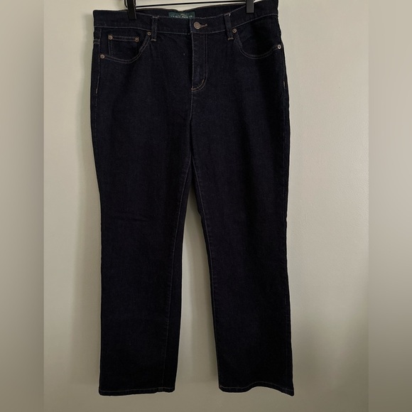 Lauren Ralph Lauren Dark Wash 5 Pocket Denim Jeans Zipper/Button Fly Straight - Picture 1 of 8